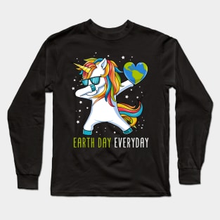 Dabbing Unicorn Earth Day Everyday Gift For Boys Kids Long Sleeve T-Shirt